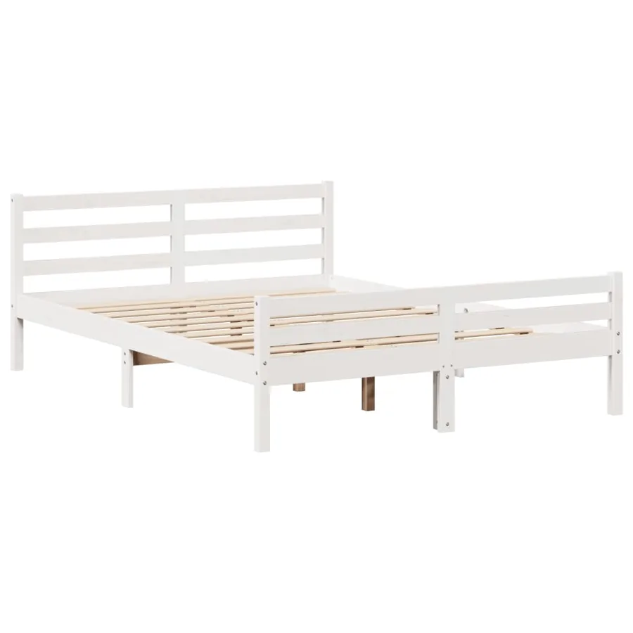 Cadre de lit avec tête de lit sans matelas blanc 140x200 cm - 7