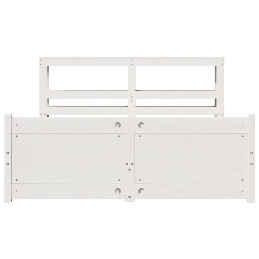 Cadre de lit avec tête de lit sans matelas blanc 140x190 cm - 4