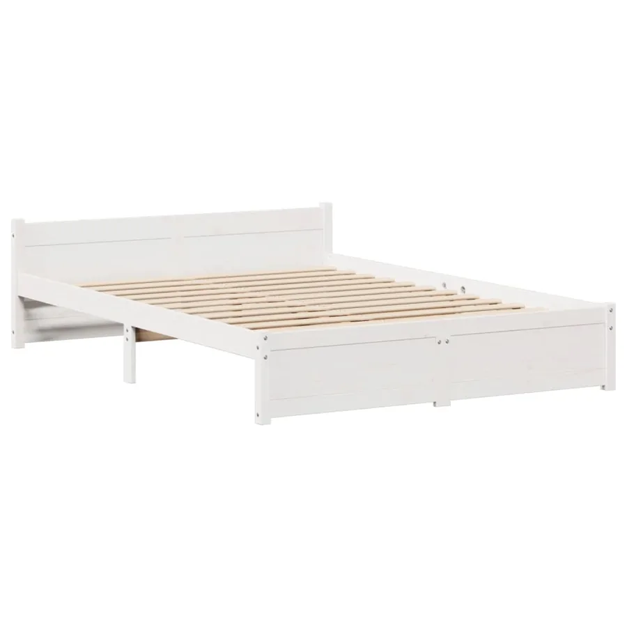 Cadre de lit avec tête de lit sans matelas blanc 140x190 cm - 5