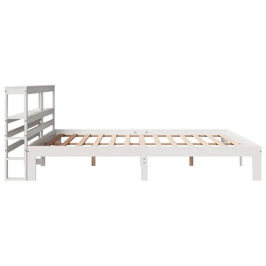Cadre de lit avec tête de lit sans matelas blanc 180x200 cm - 5