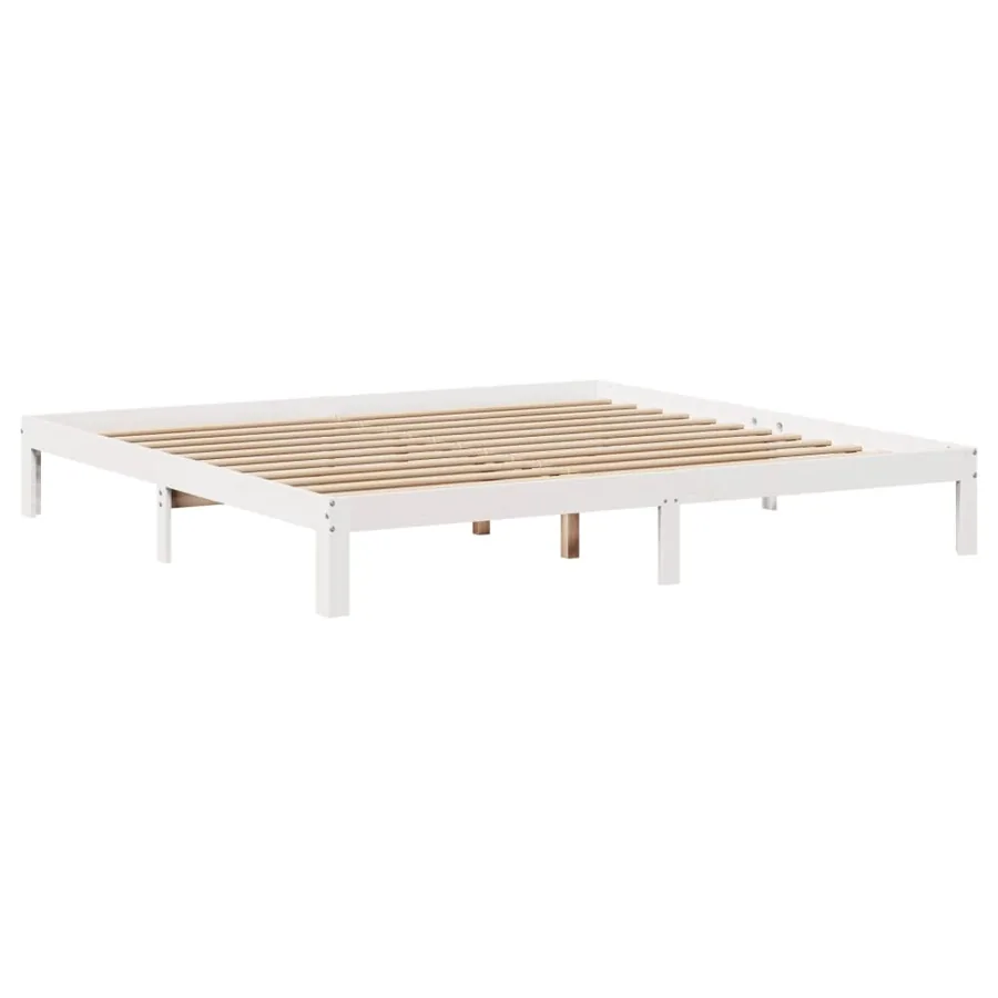 Cadre de lit avec tête de lit sans matelas blanc 180x200 cm - 7