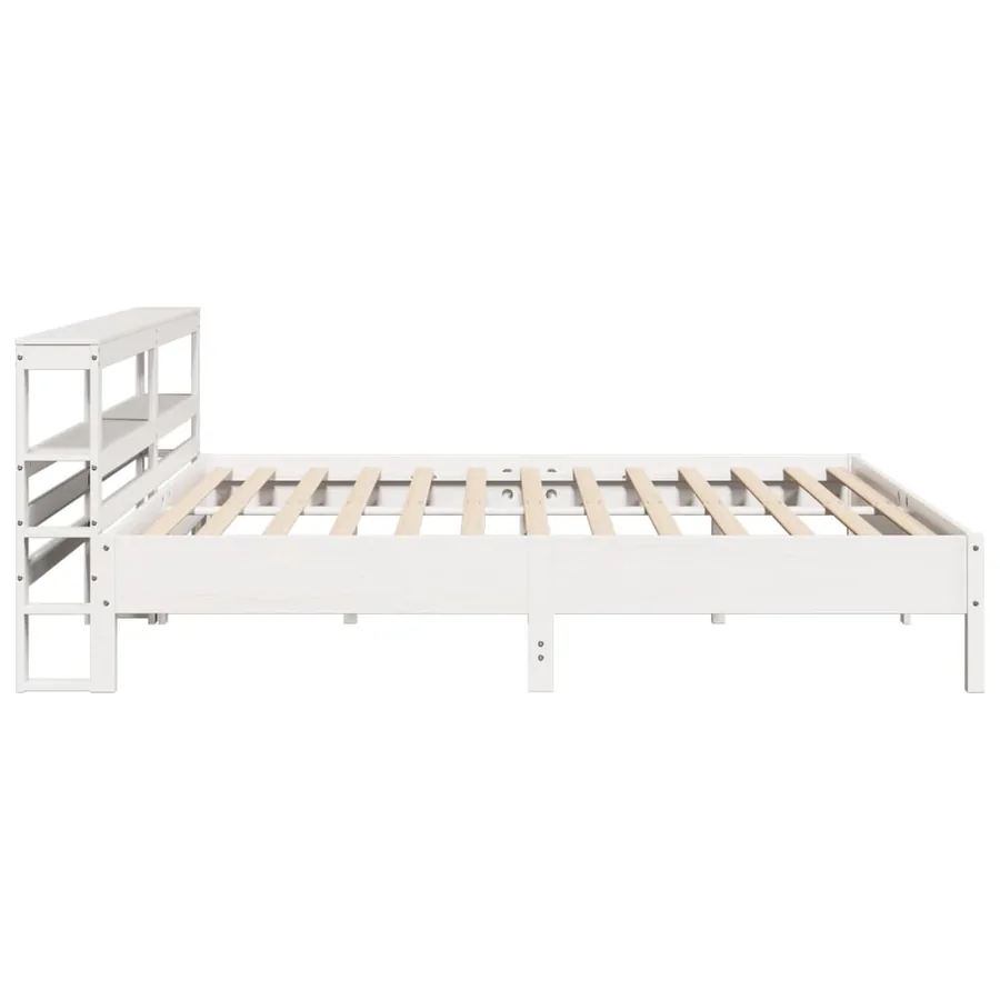 Cadre de lit sans matelas blanc 180x200 cm bois massif de pin - 5