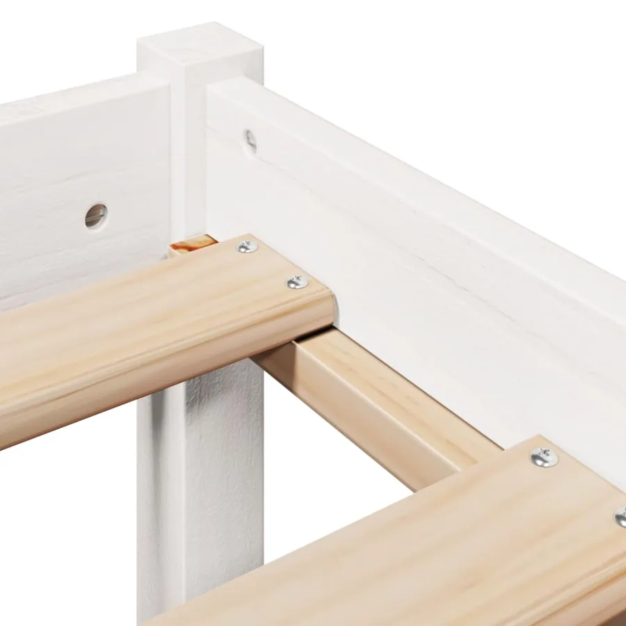 Cadre de lit sans matelas blanc 180x200 cm bois massif de pin - 9