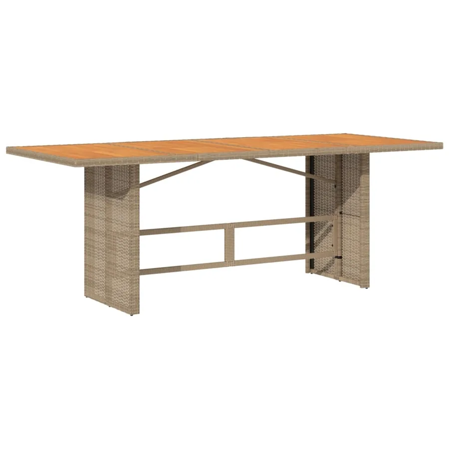 Ensemble à manger de jardin et coussins 7 pcs beige poly rotin - 4
