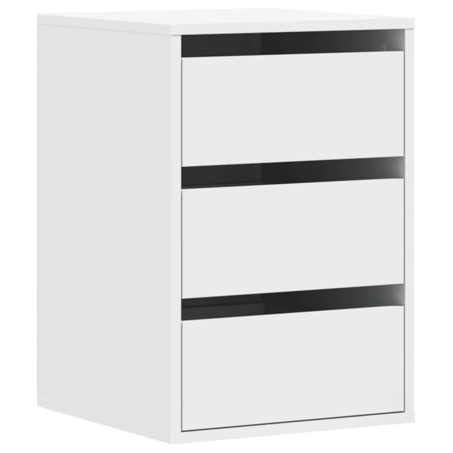 Commode d'angle blanc 40x41x58 cm bois d'ingénierie - 2