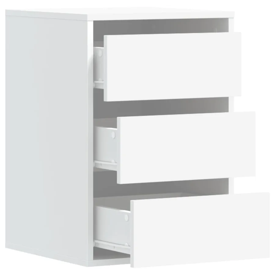 Commode d'angle blanc 40x41x58 cm bois d'ingénierie - 5