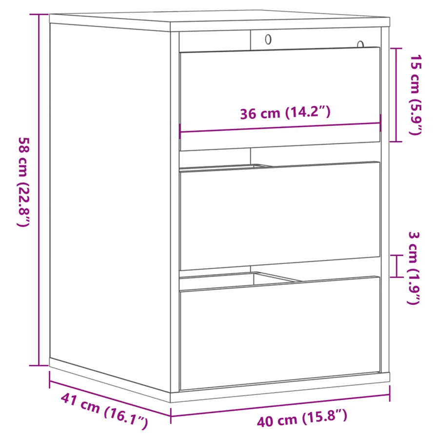 Commode d'angle blanc 40x41x58 cm bois d'ingénierie - 8