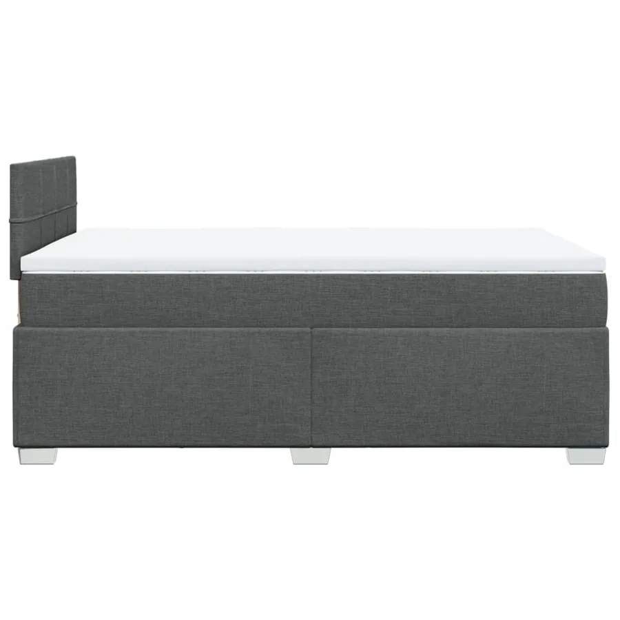 Sommier à lattes de lit avec matelas Gris foncé 120x200cm Tissu - 11