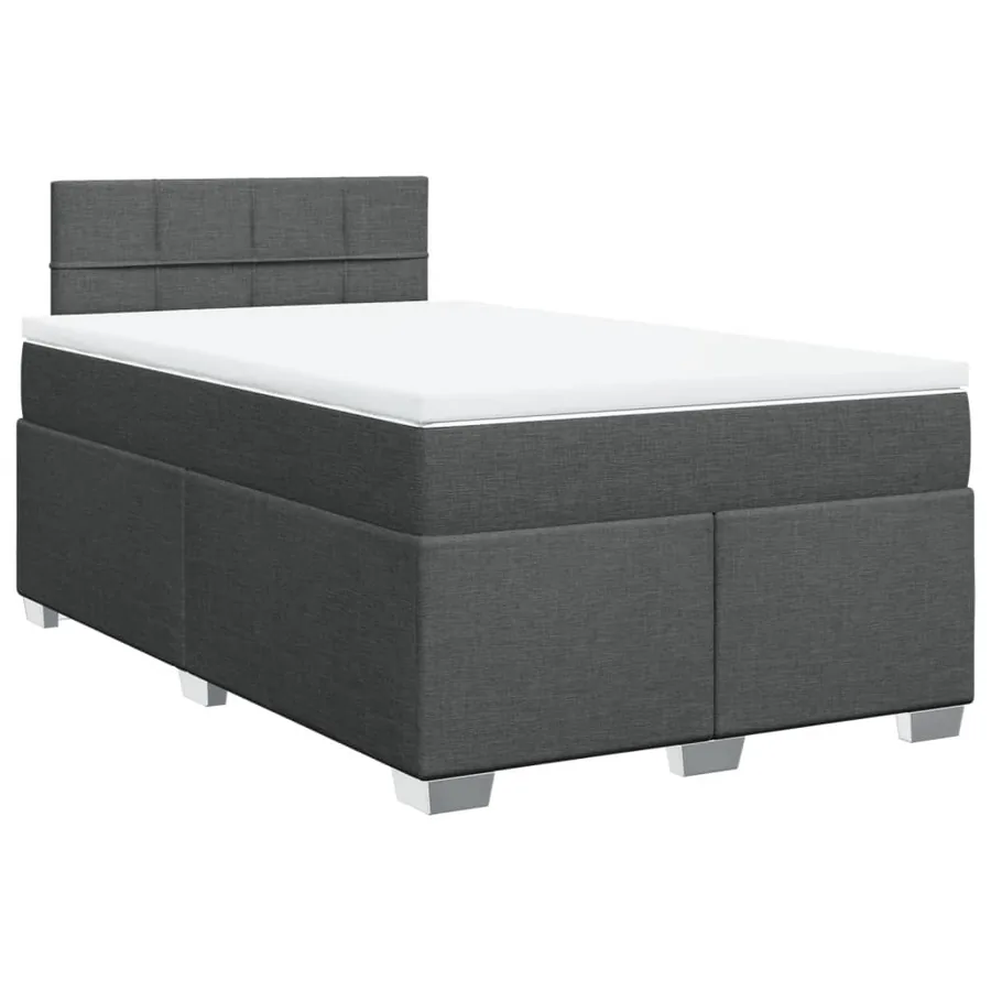 Sommier à lattes de lit avec matelas Gris foncé 120x200cm Tissu - 3