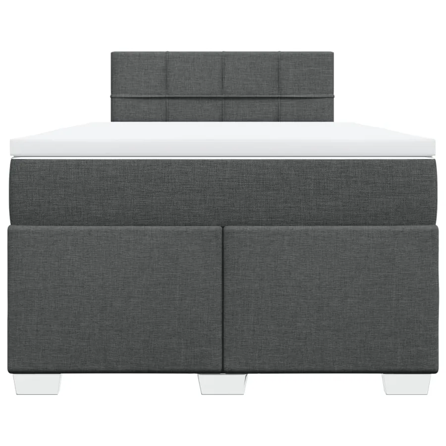Sommier à lattes de lit avec matelas Gris foncé 120x200cm Tissu - 6