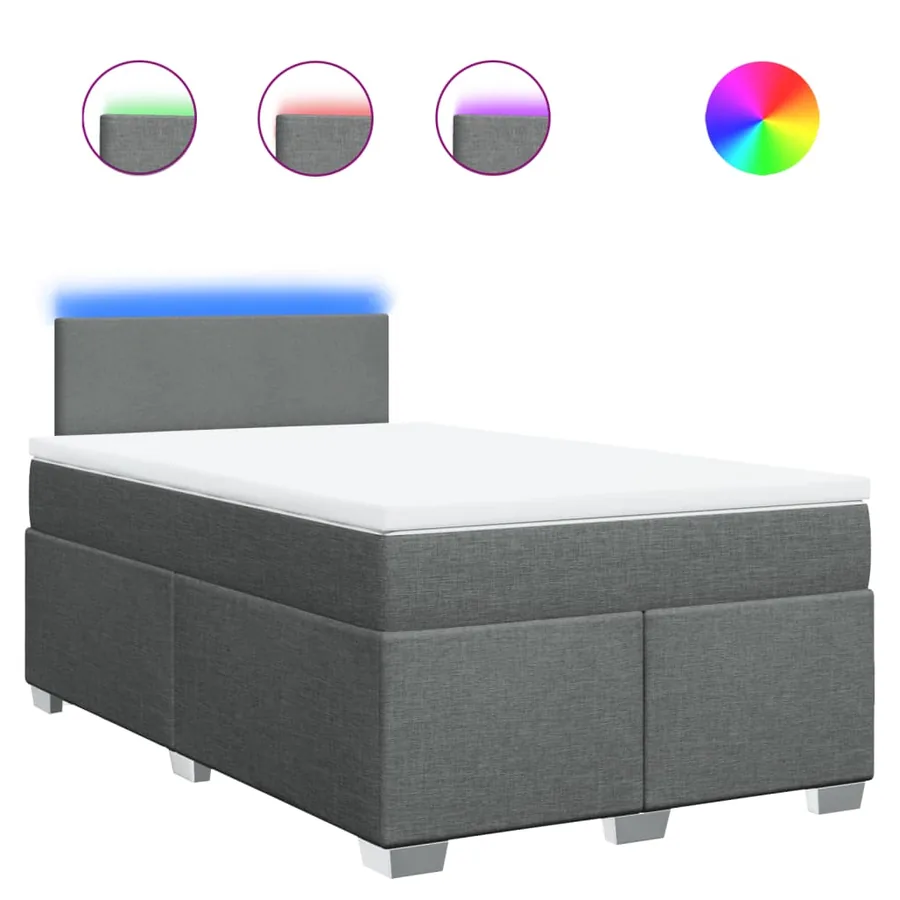 Sommier à lattes de lit avec matelas Gris foncé 120x200cm Tissu - 2