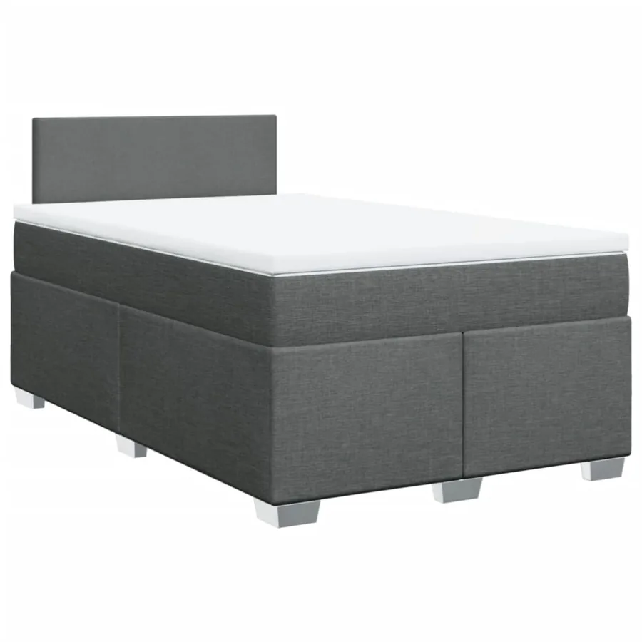 Sommier à lattes de lit avec matelas Gris foncé 120x200cm Tissu - 3