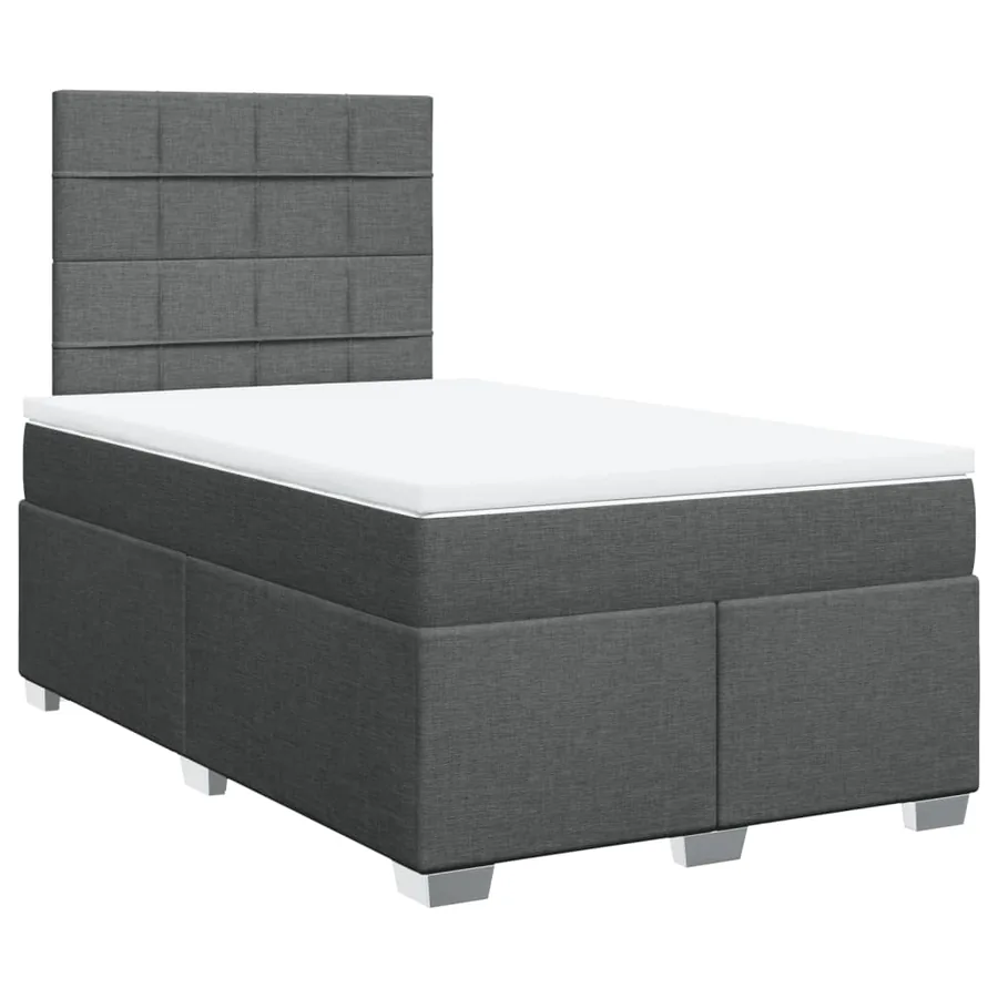 Sommier à lattes de lit avec matelas Gris foncé 120x200cm Tissu - 2