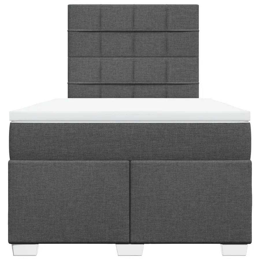 Sommier à lattes de lit avec matelas Gris foncé 120x200cm Tissu - 4