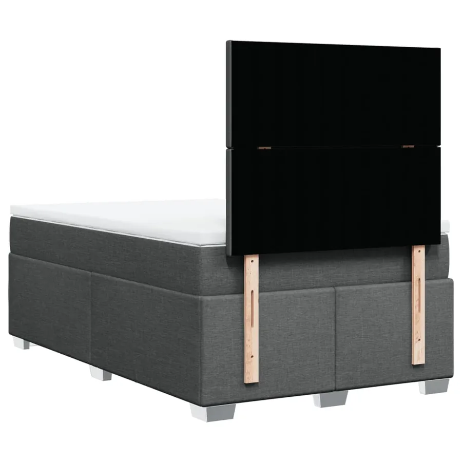 Sommier à lattes de lit avec matelas Gris foncé 120x200cm Tissu - 10