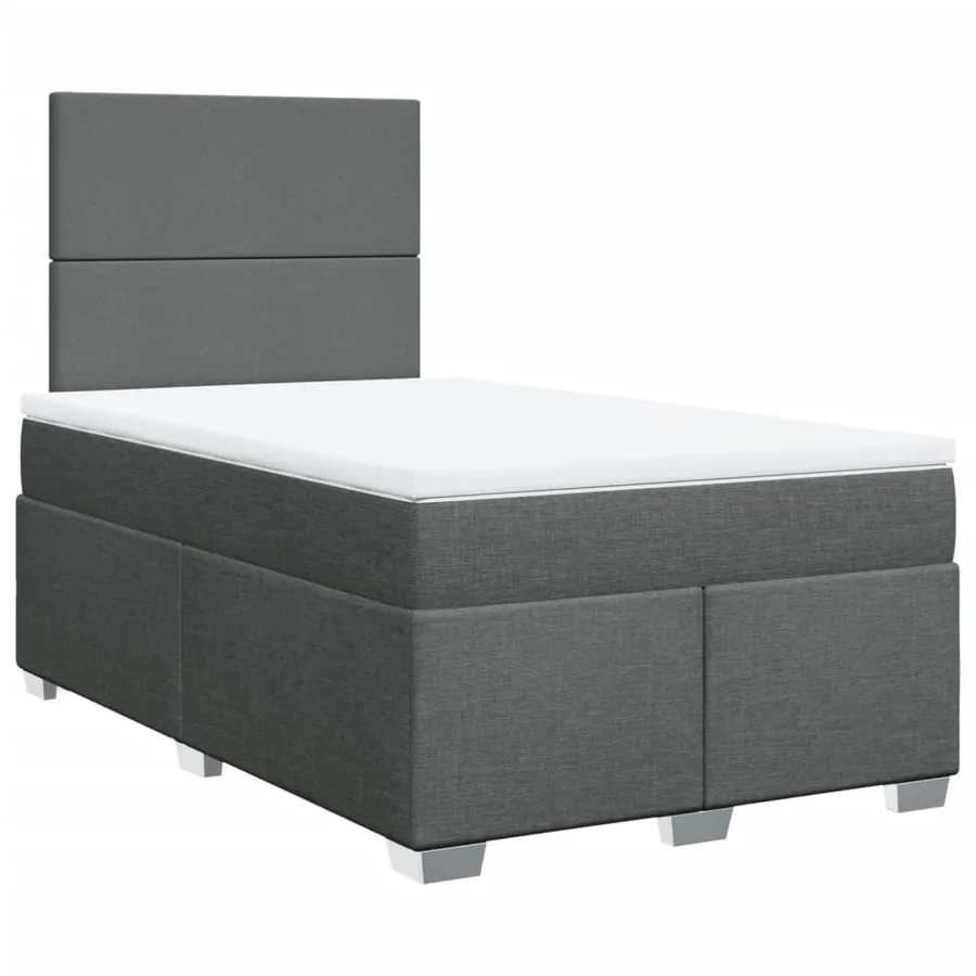 Sommier à lattes de lit avec matelas Gris foncé 120x200cm Tissu - 2