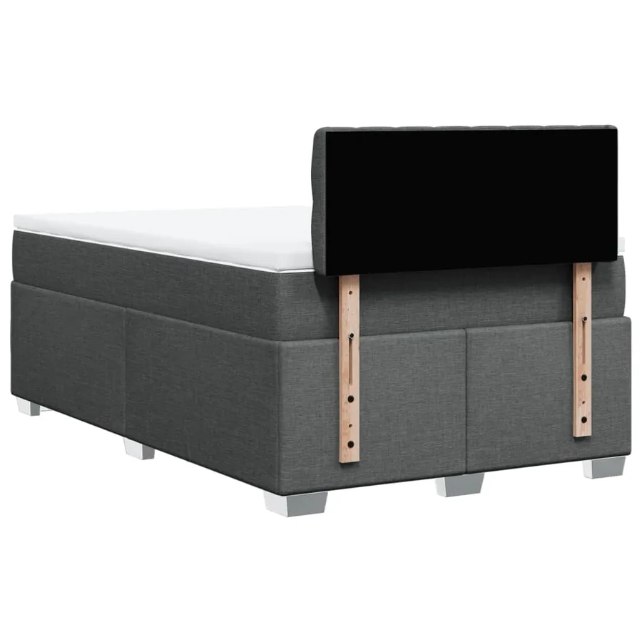 Sommier à lattes de lit avec matelas Gris foncé 120x200cm Tissu - 12