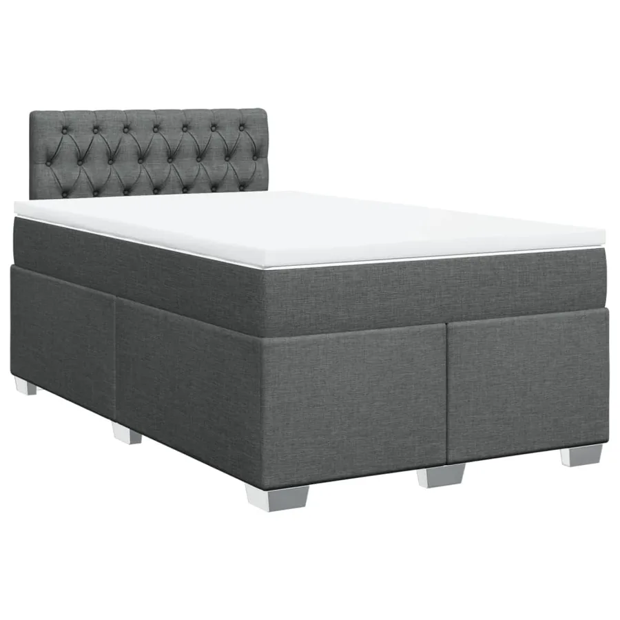 Sommier à lattes de lit avec matelas Gris foncé 120x200cm Tissu - 3