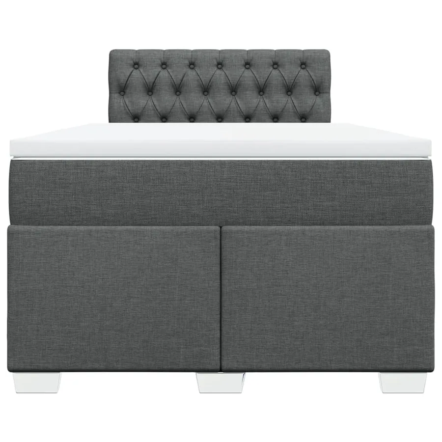 Sommier à lattes de lit avec matelas Gris foncé 120x200cm Tissu - 6
