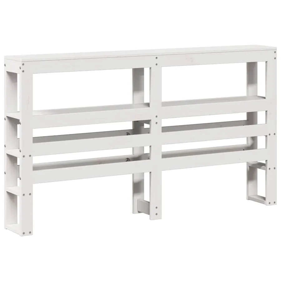 Cadre de lit sans matelas blanc 135x190 cm bois de pin massif - 8