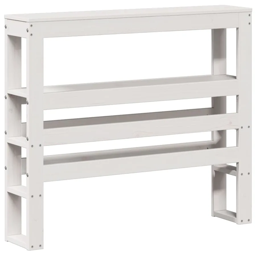 Cadre de lit sans matelas blanc 75x190 cm bois de pin massif - 8