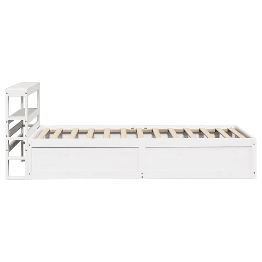 Cadre de lit avec tête de lit blanc 75x190cm bois de pin massif - 7