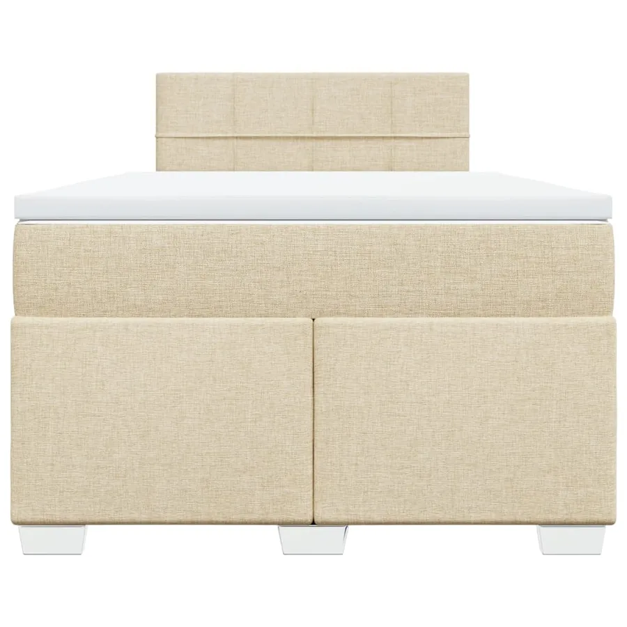 Sommier à lattes de lit avec matelas Crème 120x200 cm Tissu - 4
