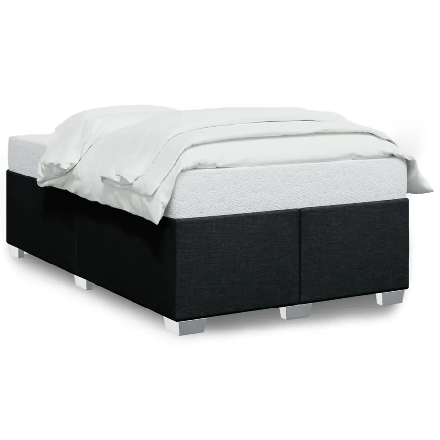Cadre de lit sans matelas noir 120x200 cm tissu - 2