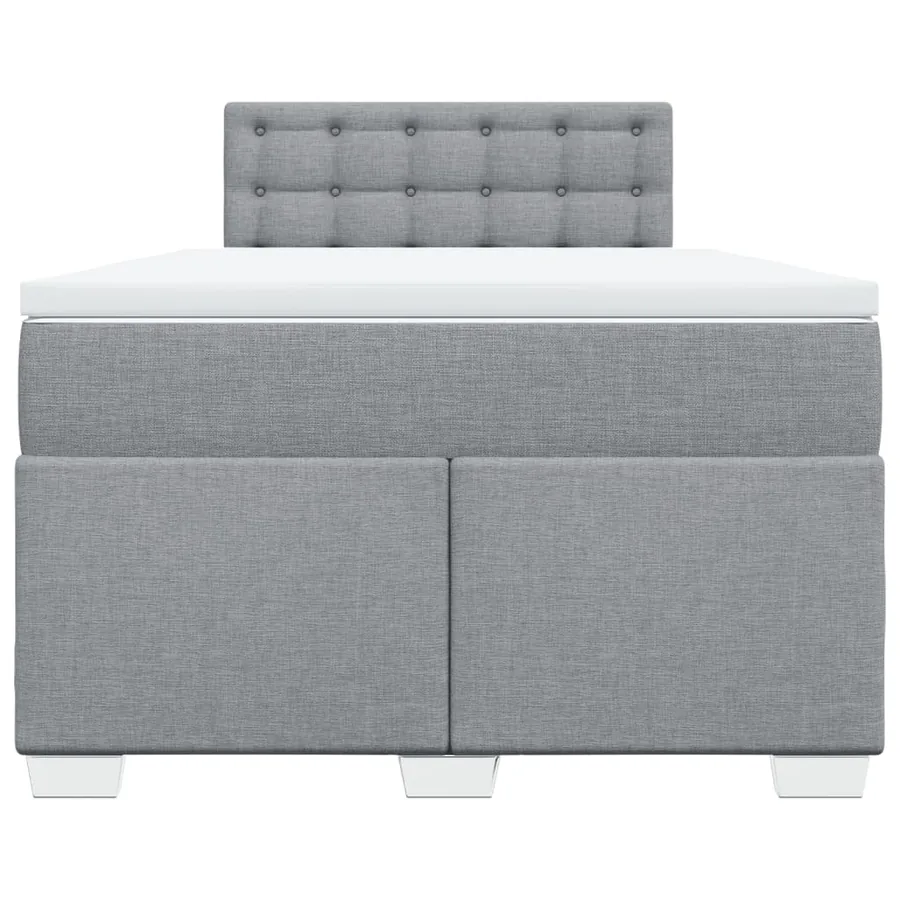 Sommier à lattes de lit avec matelas Gris clair 120x200cm Tissu - 4