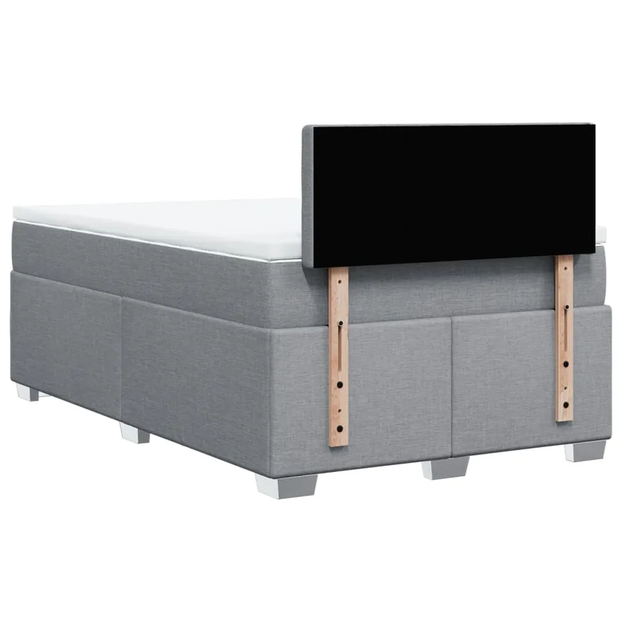Sommier à lattes de lit avec matelas Gris clair 120x200cm Tissu - 6