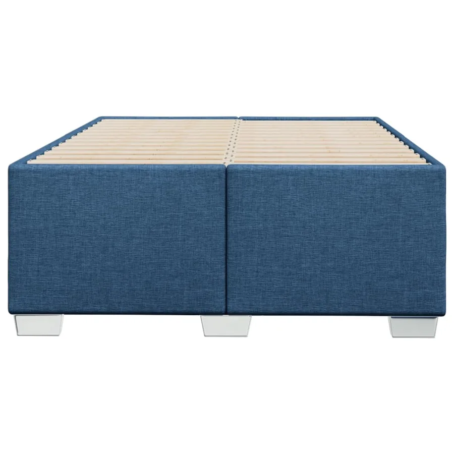 Cadre de lit sans matelas bleu 120x200 cm tissu - 4