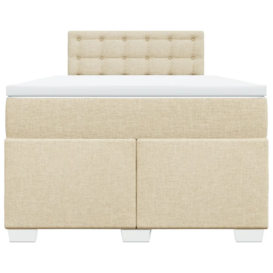 Sommier à lattes de lit avec matelas Crème 120x200 cm Tissu - 4