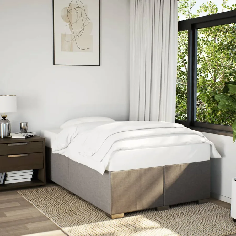 Sommier à lattes de lit avec matelas Taupe 120x200 cm Tissu - 3