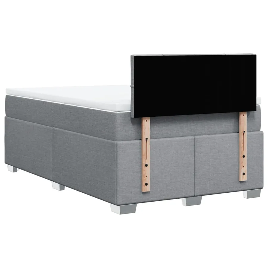 Sommier à lattes de lit avec matelas Gris clair 120x200cm Tissu - 6
