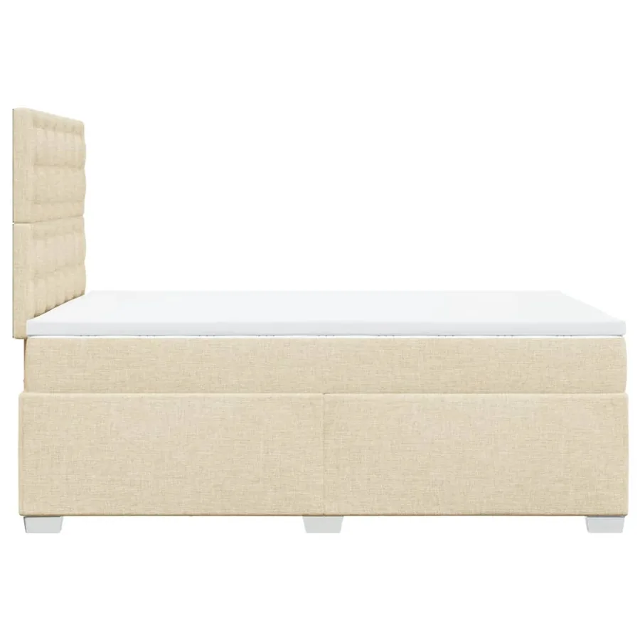 Sommier à lattes de lit avec matelas Crème 120x200 cm Tissu - 11