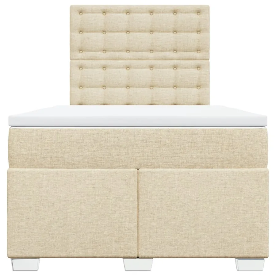 Sommier à lattes de lit avec matelas Crème 120x200 cm Tissu - 6