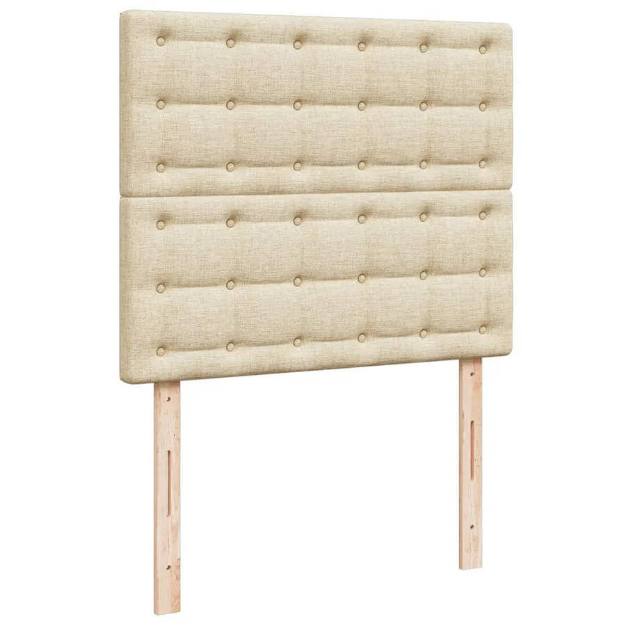 Sommier à lattes de lit avec matelas Crème 120x200 cm Tissu - 7