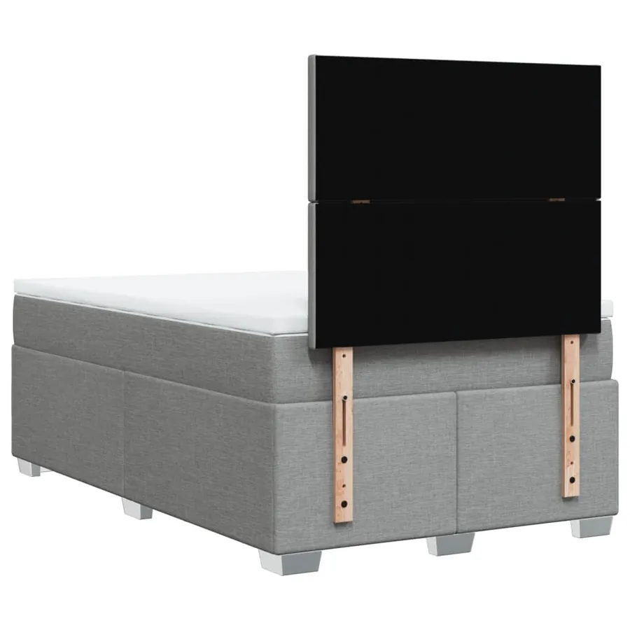 Sommier à lattes de lit avec matelas Gris clair 120x200cm Tissu - 12