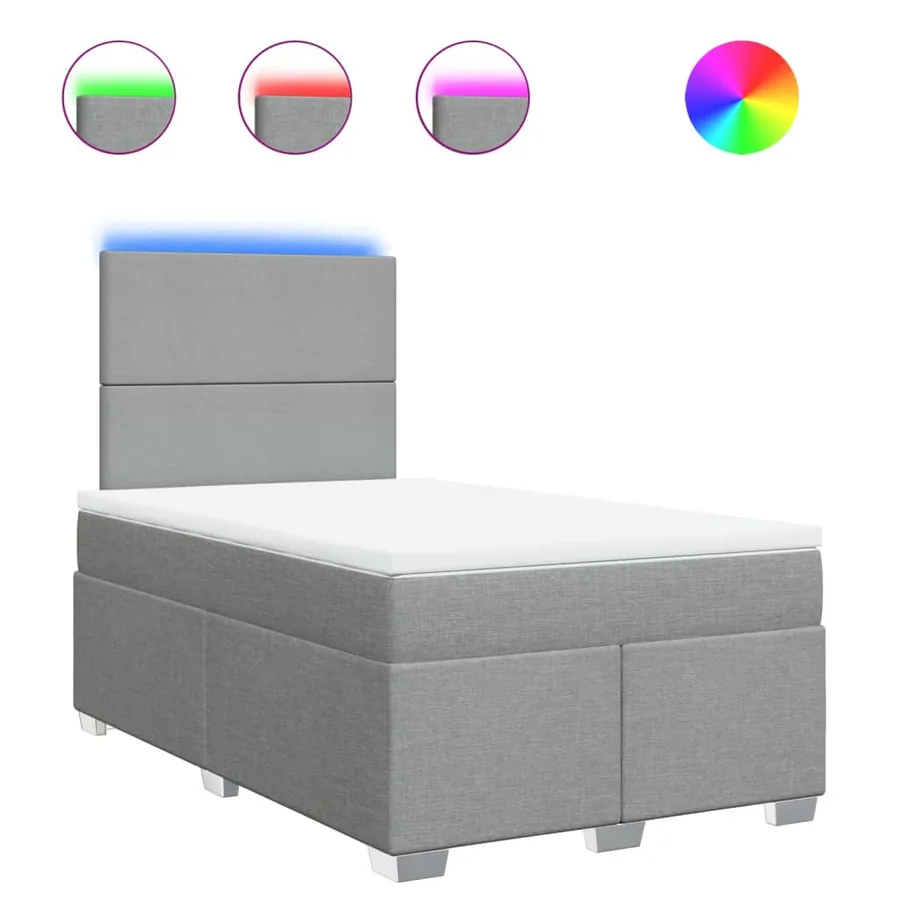 Sommier à lattes de lit avec matelas Gris clair 120x200cm Tissu - 2
