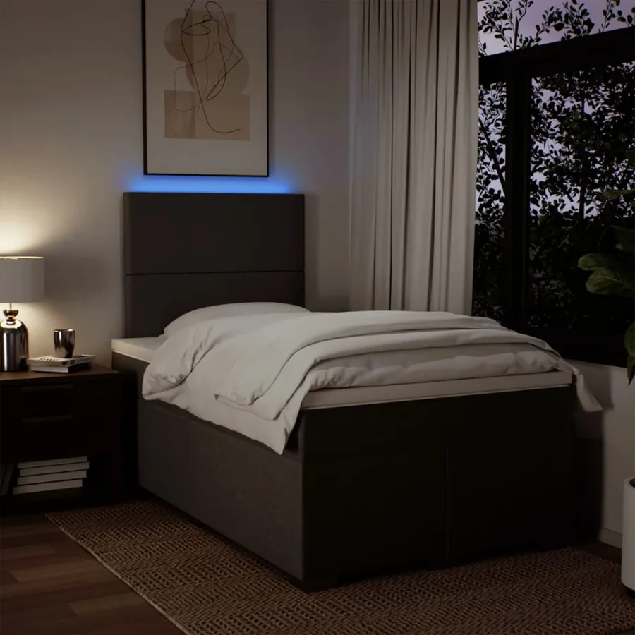 Sommier à lattes de lit avec matelas Gris clair 120x200cm Tissu - 5