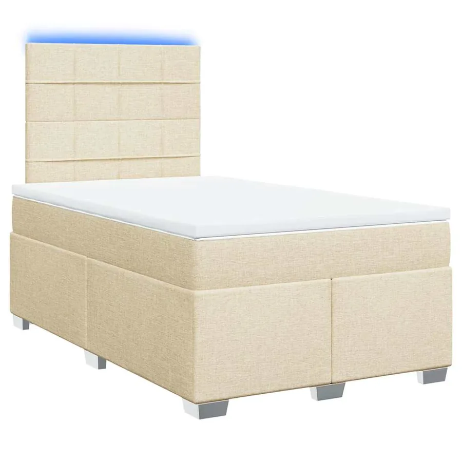 Sommier à lattes de lit avec matelas Crème 120x200 cm Tissu - 3