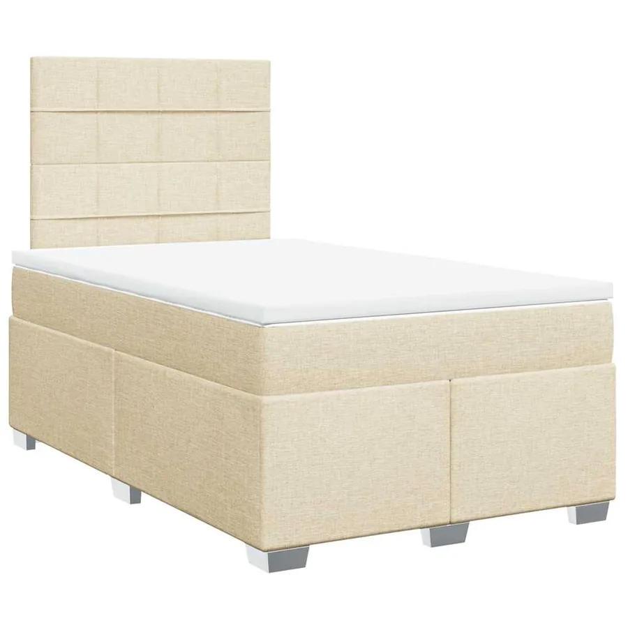Sommier à lattes de lit avec matelas Crème 120x200 cm Tissu - 6