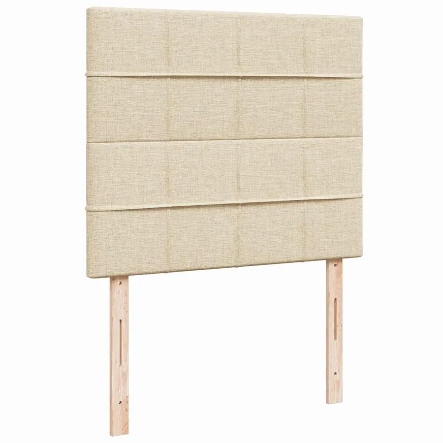 Sommier à lattes de lit avec matelas Crème 120x200 cm Tissu - 8