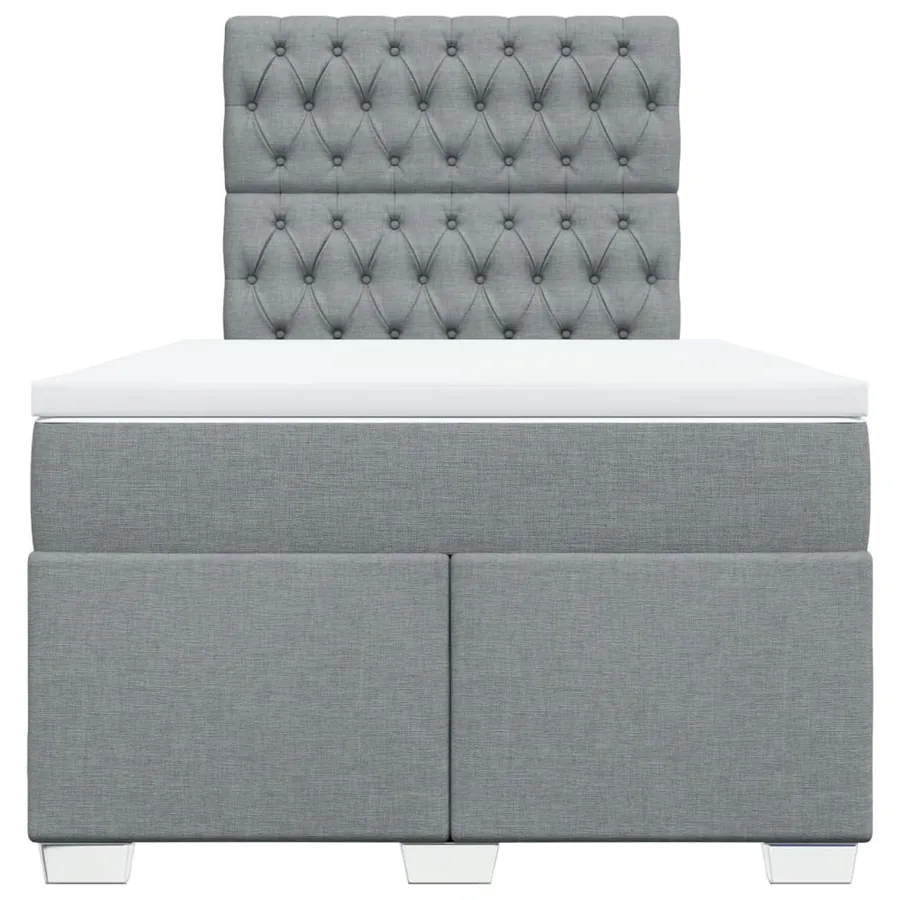 Sommier à lattes de lit avec matelas Gris clair 120x200cm Tissu - 6