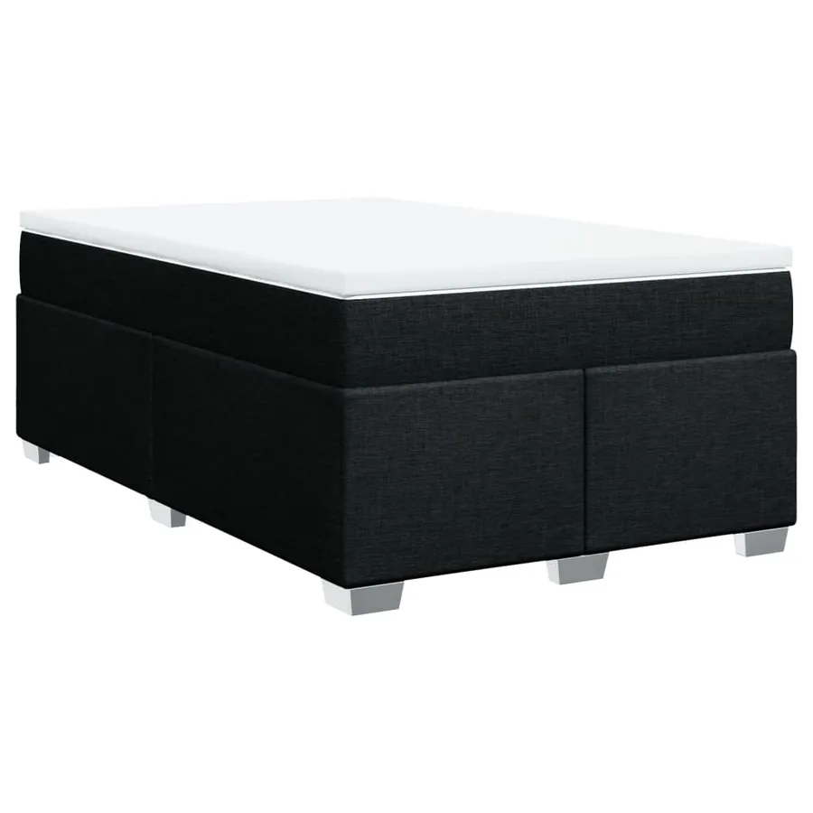 Sommier à lattes de lit avec matelas Noir 120x200 cm Tissu - 2