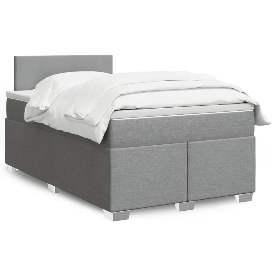 Sommier à lattes de lit avec matelas Gris clair 120x200cm Tissu