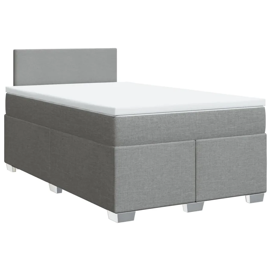 Sommier à lattes de lit avec matelas Gris clair 120x200cm Tissu - 2
