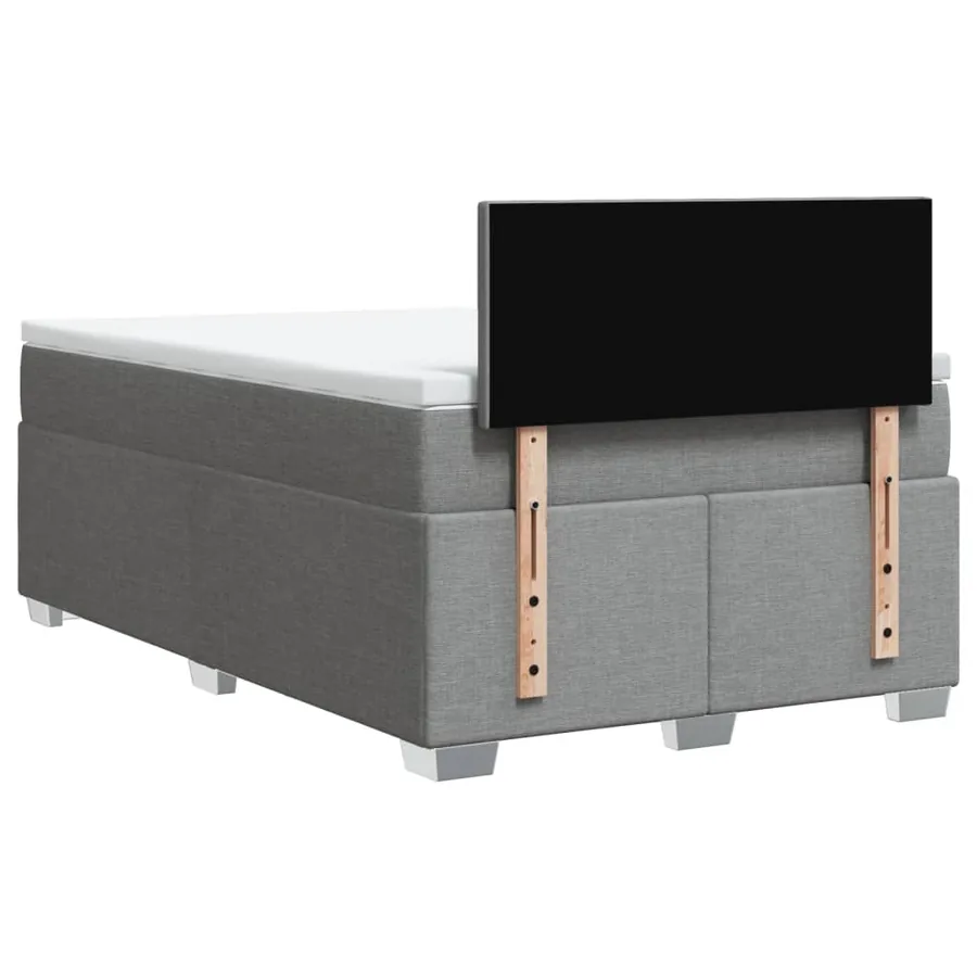 Sommier à lattes de lit avec matelas Gris clair 120x200cm Tissu - 6