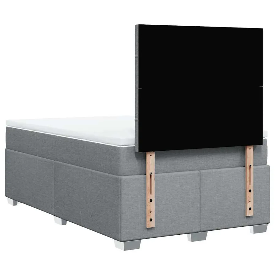 Sommier à lattes de lit avec matelas Gris clair 120x200cm Tissu - 13