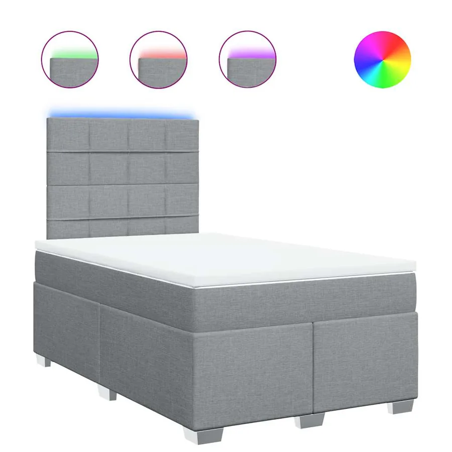 Sommier à lattes de lit avec matelas Gris clair 120x200cm Tissu - 2